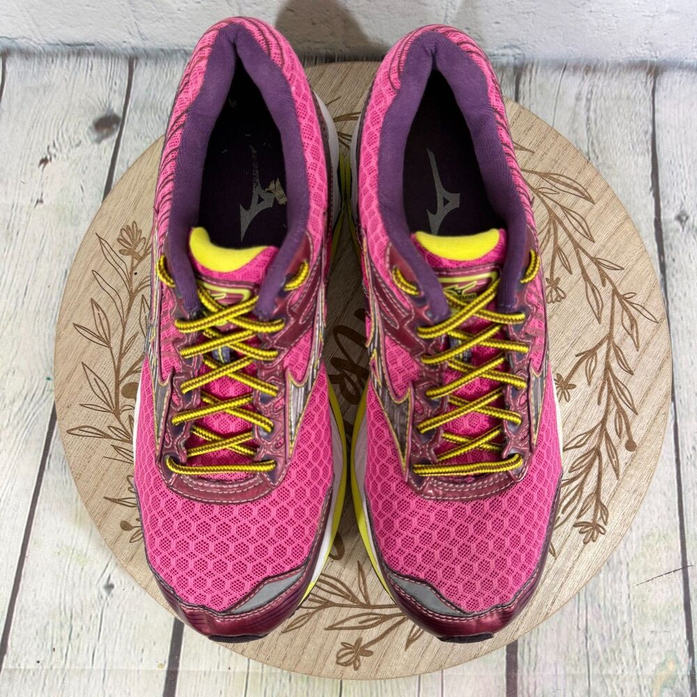 Mizuno Wave Paradox 2 Sneakers Womens 9 Running Pink Yellow Athletic Trainer